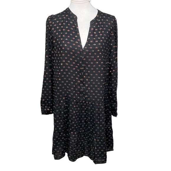 Loft Shimmer Dot Tiered Swing Dress - Picture 2 of 6
